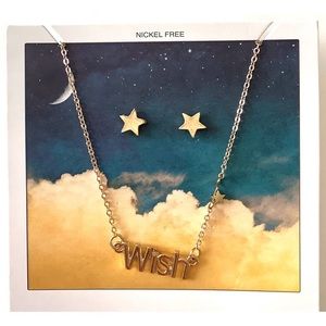 “Wish” necklace and earrings set—free with bundle!